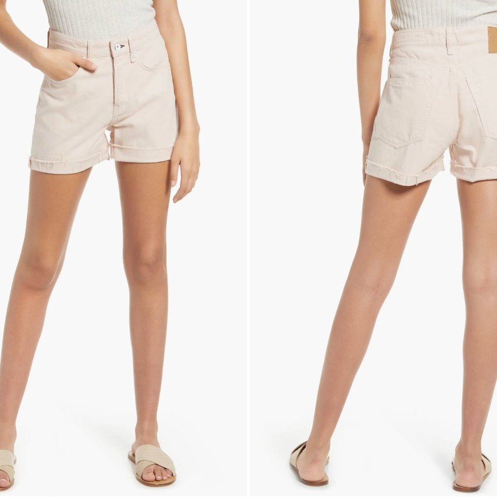 Rag &  Bone Pink denim shorts Women's size 27 mid rise pink NWT